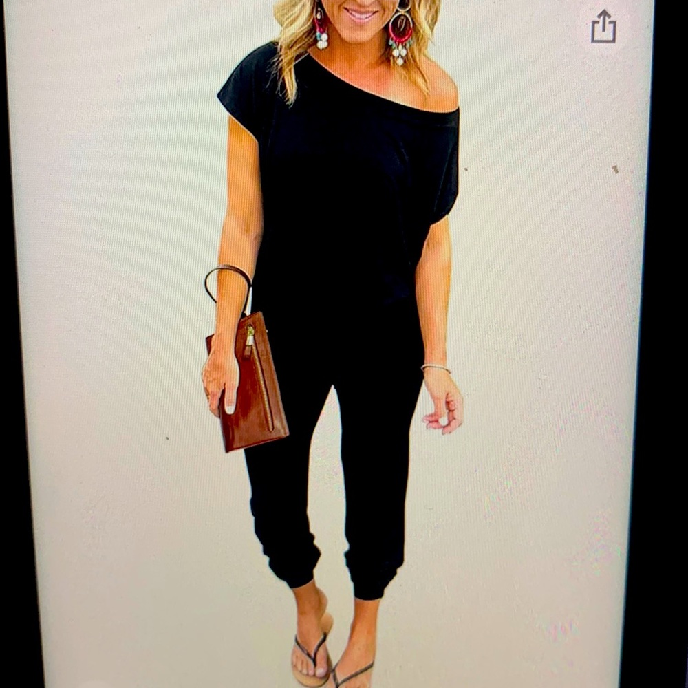 Womens Loose Solid off shoulder Romper